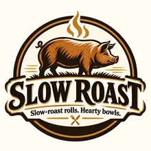 Slow Roast pig emblem and wordmark